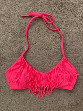Victoria’s Secret coral fringe bikini top size XS